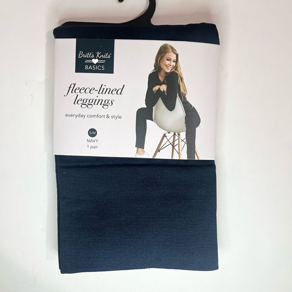 2/$20 Britt’s Knits Women’s Fleece Lined Leggings S/M Navy